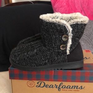 Dearforms Sweater Knit 2- Button Slippers
